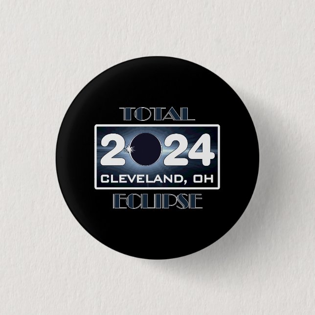 Totalt Eclipse Cleveland Ohio 2024 Väg av Totality Knapp (Framsida)