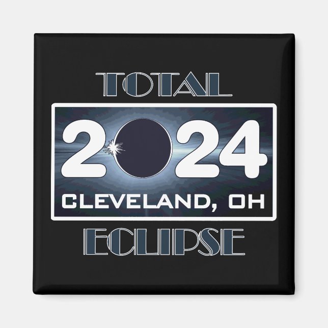 Totalt Eclipse Cleveland Ohio 2024 Väg av Totality Magnet (Framsidan)