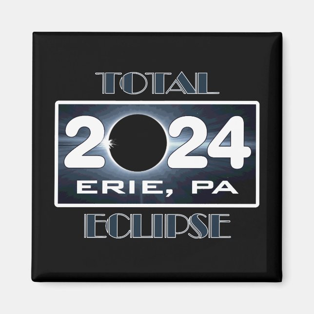 Totalt Eclipse Erie PA 2024 Väg av Totality Magnet (Framsidan)