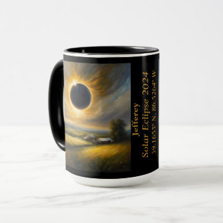 Totalt Eclipse of the Sol GPS Coordinates Namn Mugg