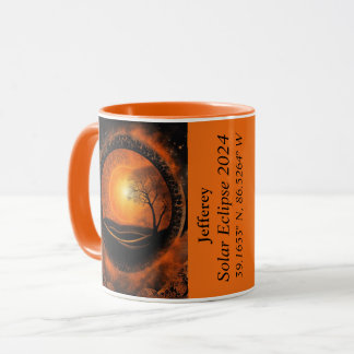 Totalt Eclipse of the Sol GPS Coordinates Namn Mugg