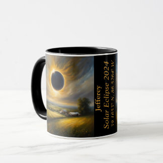 Totalt Eclipse of the Sol GPS Coordinates Namn Mugg