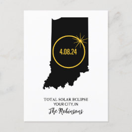 Totalt eget Solar Eclipse 2024-namn, staden Indian Vykort