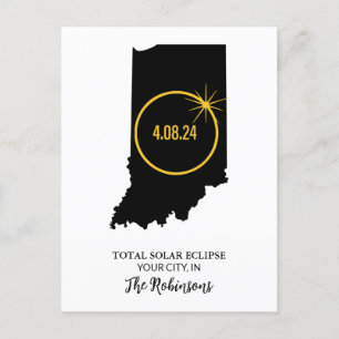 Totalt eget Solar Eclipse 2024-namn, staden Indian Vykort