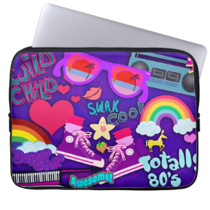 Totalt EightieslilaCollage Laptop Fodral