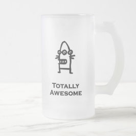 Totalt enorm Bot för tre öga Frostat Ölglas