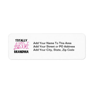 Totalt enorm mormor - rosa Tshirts och gåvor Returadress Etikett