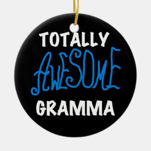 Totalt enorma Gramma blåttT-tröja och gåvor Julgransprydnad Keramik