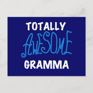 Totalt enorma Gramma blåttT-tröja och gåvor Vykort