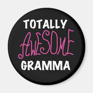 Totalt enorma Gramma rosa T-tröjagåvor Magnet