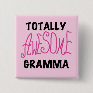 Totalt enorma Gramma rosa Tshirtsgåvor Knapp