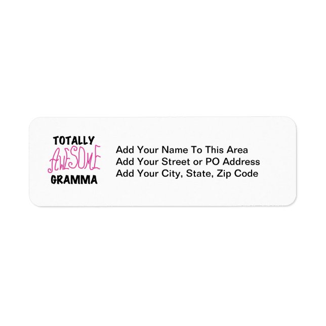 Totalt enorma Gramma rosa Tshirtsgåvor Returadress Etikett (Framsidan)