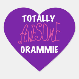 Totalt enorma Grammie rosa T-tröjagåvor Hjärtformat Klistermärke