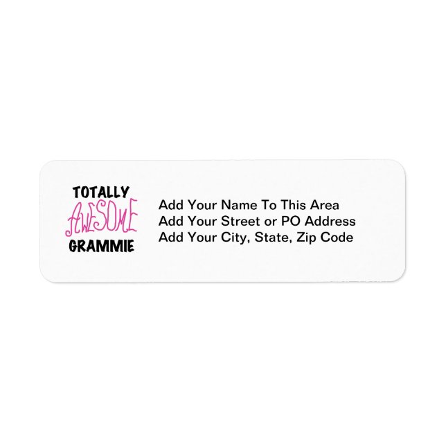 Totalt enorma Grammie rosa T-tröjagåvor Returadress Etikett (Framsidan)