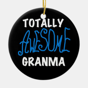 Totalt enorma Granma blåttT-tröja och gåvor Julgransprydnad Keramik