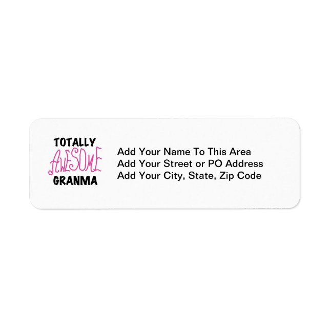 Totalt enorma Granma rosa Tshirts och gåvor Returadress Etikett (Framsidan)