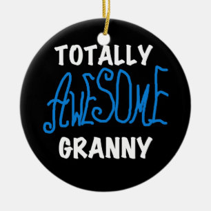 Totalt enorma GrannyblåttT-tröja och gåvor Julgransprydnad Keramik