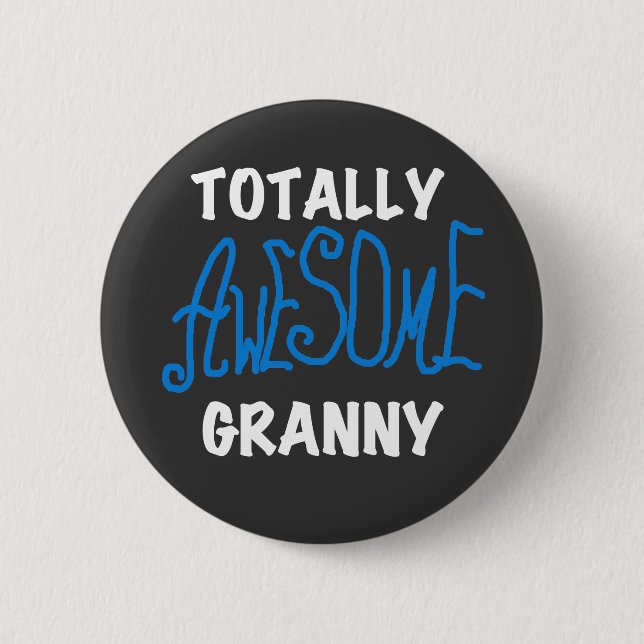 Totalt enorma GrannyblåttT-tröja och gåvor Knapp (Framsida)