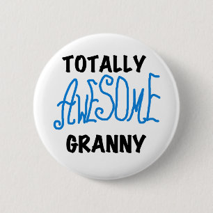 Totalt enorma GrannyblåttTshirts och gåvor Knapp