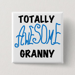 Totalt enorma GrannyblåttTshirts och gåvor Knapp