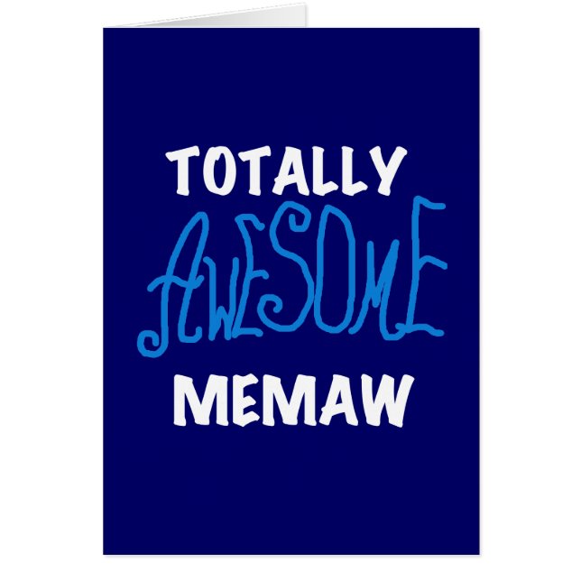 Totalt enorma Memaw blåttT-tröja Hälsningskort (Framsidan)