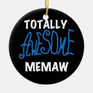 Totalt enorma Memaw blåttT-tröja Julgransprydnad Keramik