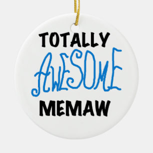 Totalt enorma Memaw blåttT-tröja och gåvor Julgransprydnad Keramik
