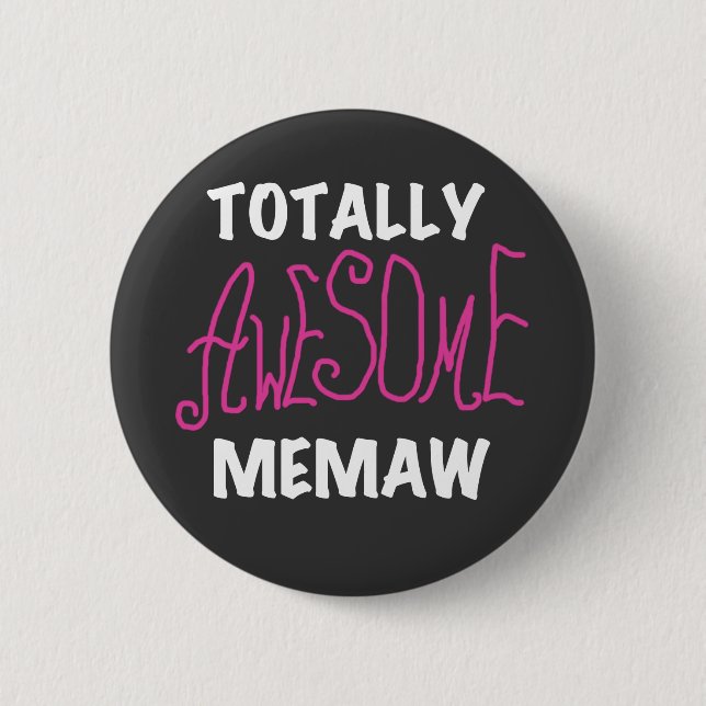 Totalt enorma Memaw rosaT-tröja Knapp (Framsida)