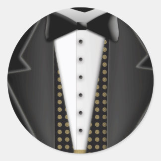 Totalt formell tuxedo runt klistermärke