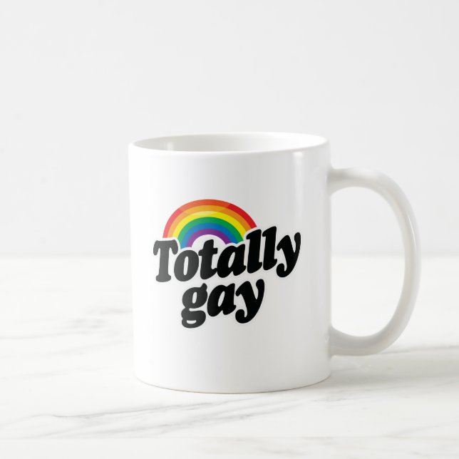 TOTALT GLAD REGNBÅGE - VIT - .PNG KAFFEMUGG (Höger)