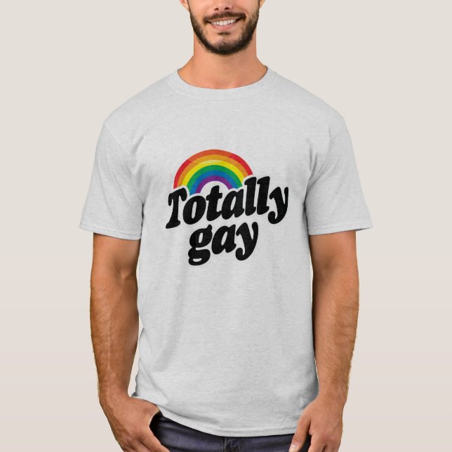 TOTALT GLAD REGNBÅGE - VIT - .PNG TRÖJA (Framsida)