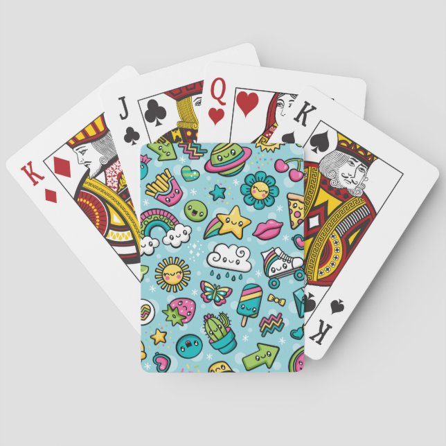Totalt gulliga klotter som leker kort casinokort (Baksidan)