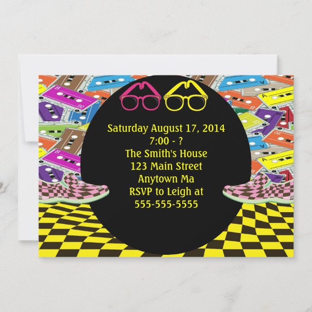 Totalt inbjudningar för Eighties80-talfödelsedag (Framsida)