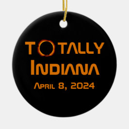 Totalt Indiana 2024 Solar Eclipse Julgransprydnad Keramik