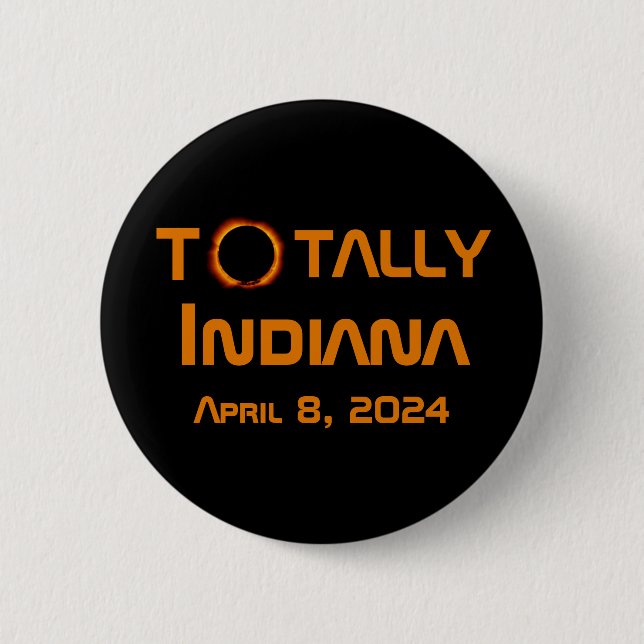 Totalt Indiana 2024 Solar Eclipse Knapp (Framsida)