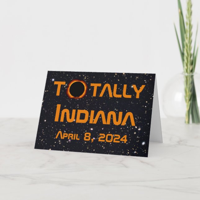 Totalt Indiana 2024 Solar Eclipse Kort (Framsida)
