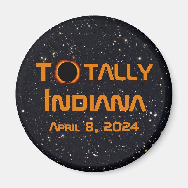 Totalt Indiana 2024 Solar Eclipse Magnet (Framsidan)