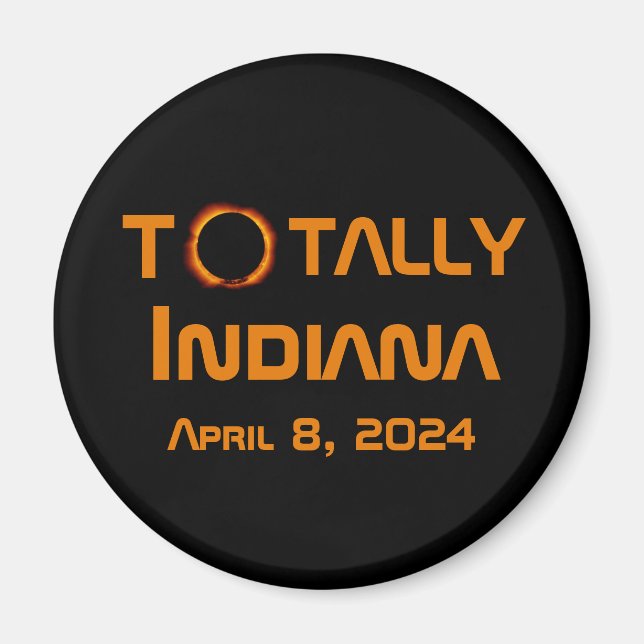 Totalt Indiana 2024 Solar Eclipse Magnet (Framsidan)