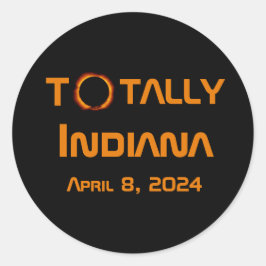 Totalt Indiana 2024 Solar Eclipse Runt Klistermärke