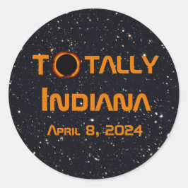 Totalt Indiana 2024 Solar Eclipse Runt Klistermärke