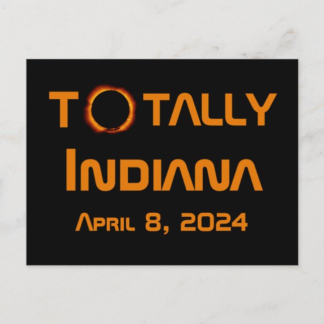 Totalt Indiana 2024 Solar Eclipse Vykort (Framsida)