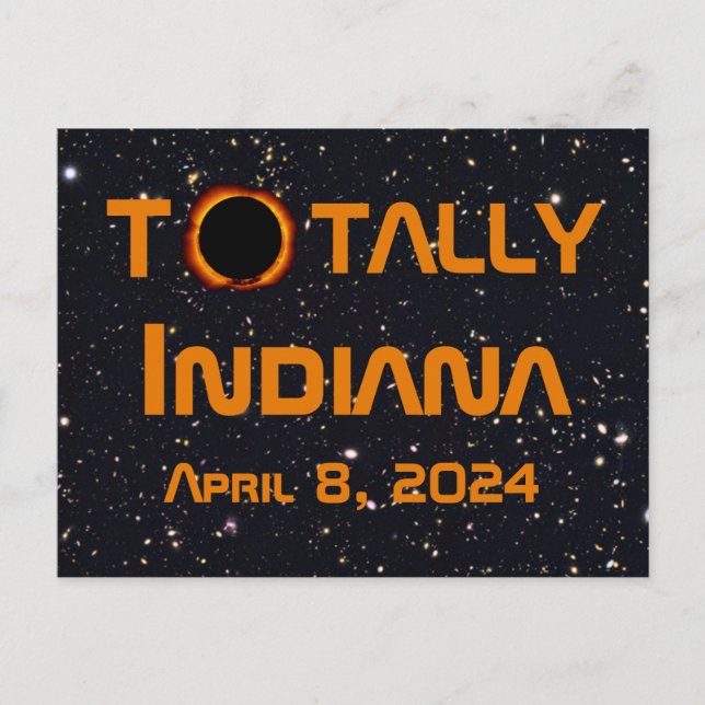 Totalt Indiana 2024 Solar Eclipse Vykort (Framsida)