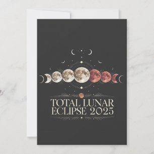 Totalt Lunar Eclipse 2025 Astronomy Northwest USA Julkort