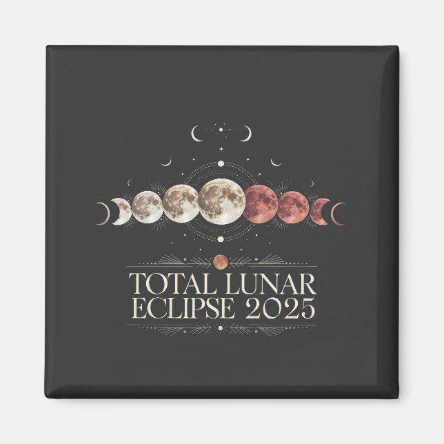 Totalt Lunar Eclipse 2025 Astronomy Northwest USA Magnet (Framsidan)