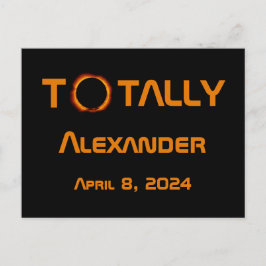 Totalt personlig solförmörkelse 2024 vykort