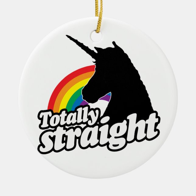 TOTALT RAK UNICORN - .PNG JULGRANSPRYDNAD KERAMIK (Framsidan)
