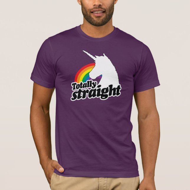 TOTALT RAK UNICORN - VIT - .PNG TEE (Framsida)