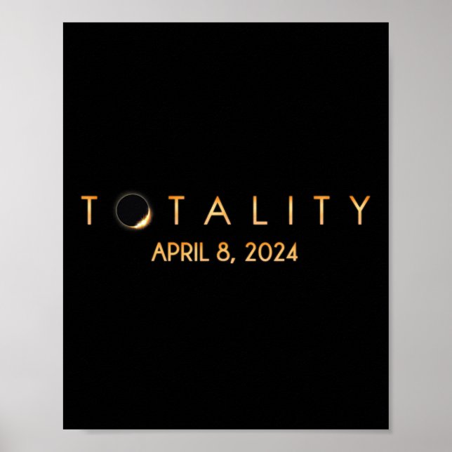 Totalt Solar Eclipse 04 08 2024 Totality Poster (Framsidan)