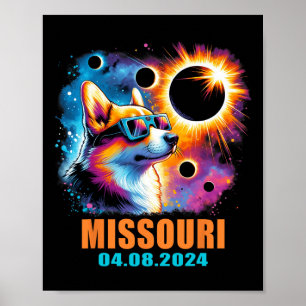 Totalt Solar Eclipse 2024 Missouri Corgi D Poster