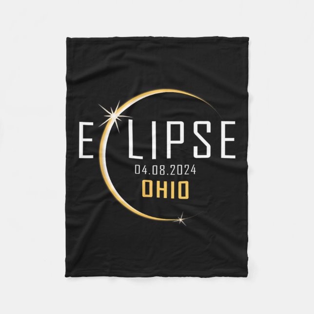 Totalt Solar Eclipse 2024 Ohio America Vår totalt Fleecefilt (Framsidan)